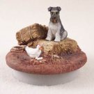 DTTC103B Schnauzer, Gray, Uncropped Tiny One Candle Topper ""A Day on the Farm""