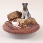DTTC103B Schnauzer, Gray, Uncropped Tiny One Candle Topper ""A Day on the Farm""