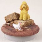 DTTC104C Poodle, Apricot, Sport cut Tiny One Candle Topper ""A Day on the Farm""