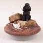 DTTC104D Poodle, Black, Sport cut Tiny One Candle Topper ""A Day on the Farm""