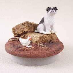 DTTC105B Jack Russell Terrier, Black & White, Smooth Coat Tiny One Candle Topper ""A Day on the Farm