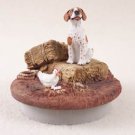 DTTC106A Pointer, Brown & White Tiny One Candle Topper ""A Day on the Farm""