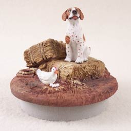 DTTC106A Pointer, Brown & White Tiny One Candle Topper ""A Day on the Farm""