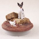 DTTC109 Rat Terrier  Tiny One Candle Topper ""A Day on the Farm""