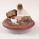 DTTC10B Lhasa Apso, Brown Tiny One Candle Topper ""A Day on the Farm""