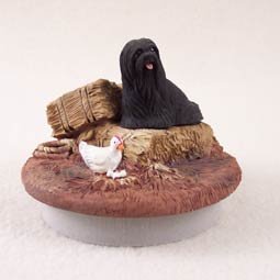 DTTC10D Lhasa Apso, Black Tiny One Candle Topper ""A Day on the Farm""