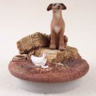 DTTC111 Italian Greyhound Tiny One Candle Topper ""A Day on the Farm""
