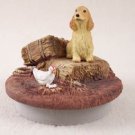 DTTC121C English Cocker Spaniel, Blonde Tiny One Candle Topper ""A Day on the Farm""