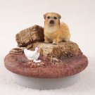 DTTC122 Tibetan Spaniel  Tiny One Candle Topper ""A Day on the Farm""