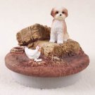 DTTC128B Shih Tzu, Tan, Sport cut Tiny One Candle Topper ""A Day on the Farm""