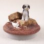 DTTC128D Shih Tzu, Black & White, Sport cut Tiny One Candle Topper ""A Day on the Farm""