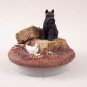 DTTC13A Schnauzer, Black Tiny One Candle Topper ""A Day on the Farm""
