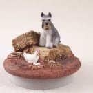DTTC13B Schnauzer, Gray Tiny One Candle Topper ""A Day on the Farm""