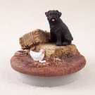 DTTC18B Pug, Black Tiny One Candle Topper ""A Day on the Farm""