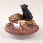 DTTC18B Pug, Black Tiny One Candle Topper ""A Day on the Farm""