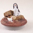 DTTC22A Springer Spaniel, Liver & White Tiny One Candle Topper ""A Day on the Farm""