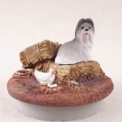 DTTC26A Shih Tzu, Gray Tiny One Candle Topper ""A Day on the Farm""
