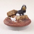 DTTC26D Shih Tzu, Black & White Tiny One Candle Topper ""A Day on the Farm""