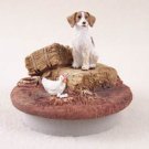 DTTC27B Brittany, Brown & White Tiny One Candle Topper ""A Day on the Farm""