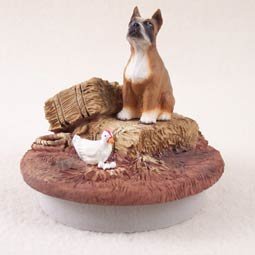 DTTC33A Boxer Tiny One Candle Topper ""A Day on the Farm""