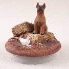 DTTC33B Boxer, Tawny Tiny One Candle Topper ""A Day on the Farm""