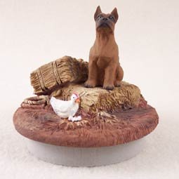 DTTC33B Boxer, Tawny Tiny One Candle Topper ""A Day on the Farm""