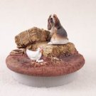 DTTC37 Basset Hound Tiny One Candle Topper ""A Day on the Farm""