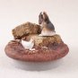 DTTC37 Basset Hound Tiny One Candle Topper ""A Day on the Farm""
