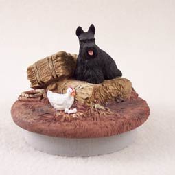 DTTC42 Scottish Terrier  Tiny One Candle Topper ""A Day on the Farm""
