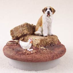 DTTC44 Saint Bernard, Smooth Coat Tiny One Candle Topper ""A Day on the Farm""