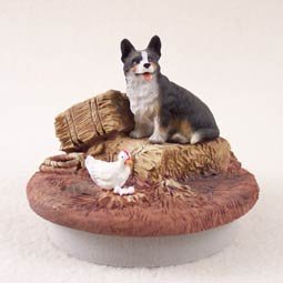 DTTC51B Welsh Corgi, Cardigan Tiny One Candle Topper ""A Day on the Farm""
