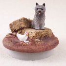 DTTC53A Cairn Terrier, Gray Tiny One Candle Topper ""A Day on the Farm""