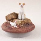 DTTC59 Wire Haired Fox Terrier Tiny One Candle Topper ""A Day on the Farm""