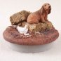 DTTC60A Dachshund, Longhaired, Red Tiny One Candle Topper ""A Day on the Farm""