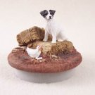 DTTC63B Jack Russell Terrier, Black & White, Rough Coat Tiny One Candle Topper ""A Day on the Farm""