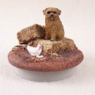 DTTC64 Norfolk Terrier Tiny One Candle Topper ""A Day on the Farm""