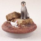 DTTC76 Irish Wolfhound Tiny One Candle Topper ""A Day on the Farm""