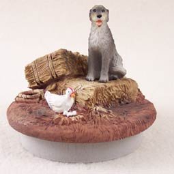 DTTC76 Irish Wolfhound Tiny One Candle Topper ""A Day on the Farm""