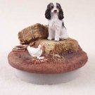DTTC80B Cavalier King Charles, Black & White Tiny One Candle Topper ""A Day on the Farm""
