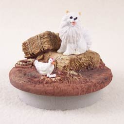 DTTC83 American Eskimo Miniature Tiny One Candle Topper ""A Day on the Farm""