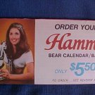 Vintage 1973 Hamm’s Beer Bear Calendar Bank Offer Form