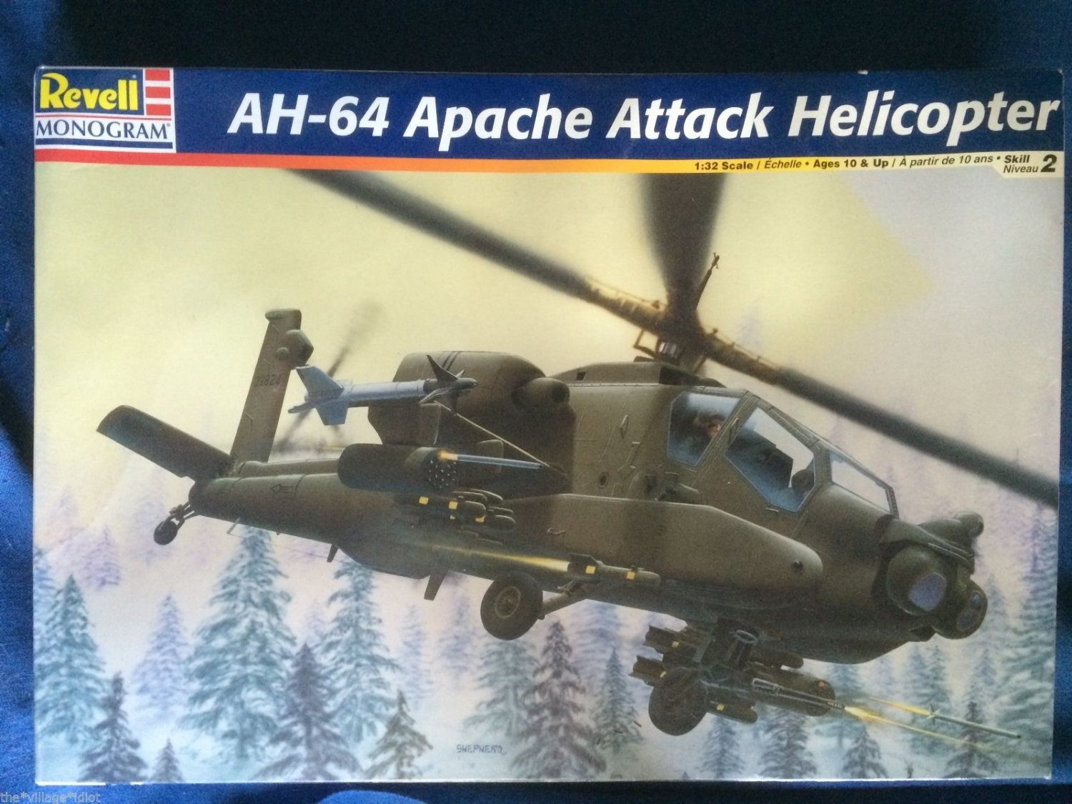 Vintage Revell AH-64 APACHE ATTACK HELICOPTER 1/32 Scale Model Kit New ...