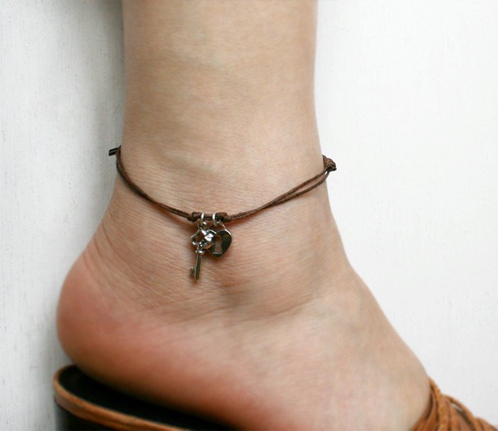 Key and Lock Bracelet Anklet (many colors)