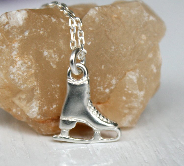 Sterling Silver Ice Skate Necklace