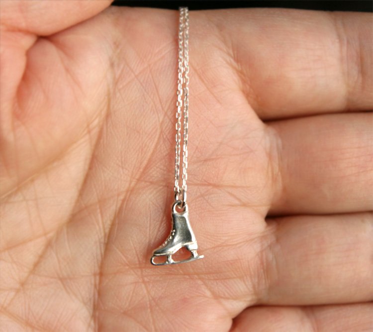 Sterling Silver Ice Skate Necklace