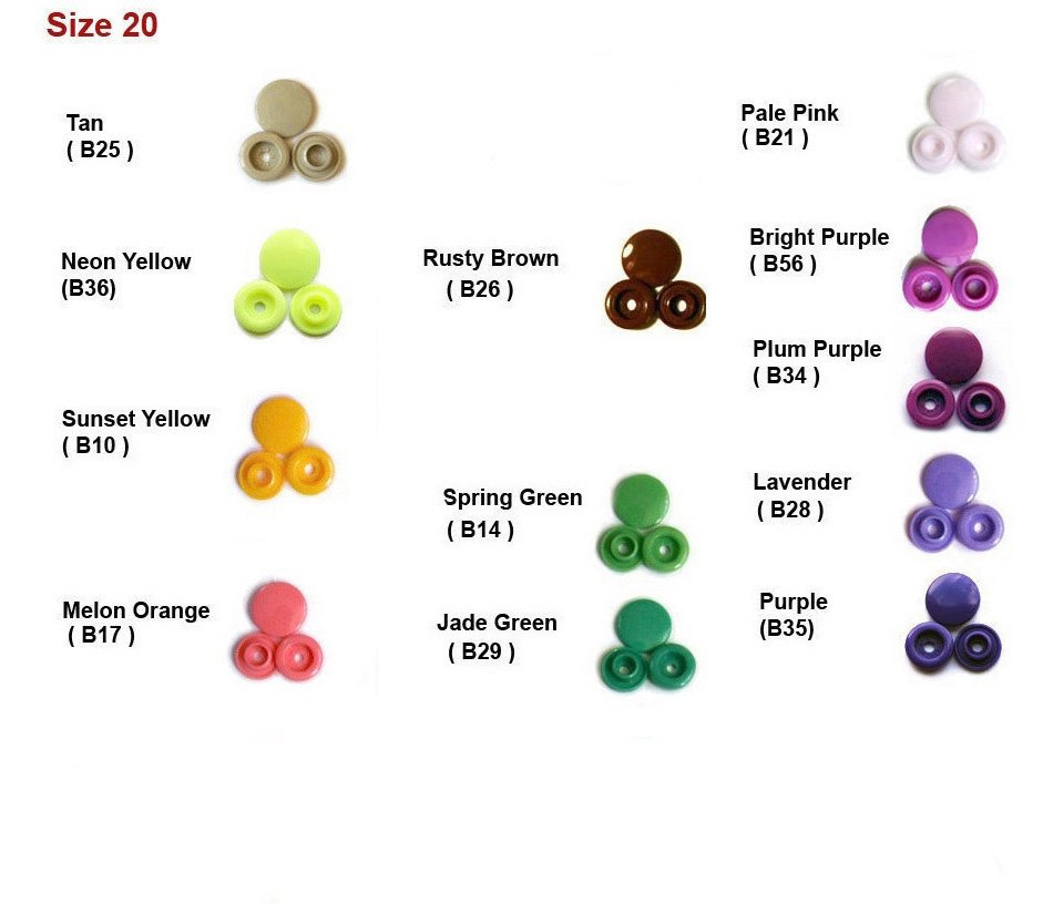 KAM Plastic Snaps (100 sets size 20 or 16 Standard snaps)(on sale)