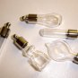 5 assorted glass vials with screw top resealable caps