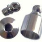 5 assorted glass vials with screw top resealable caps