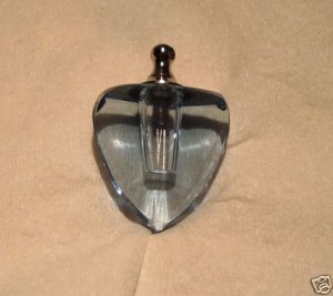 Blue heart shaped crystal vial resealable cap and fob