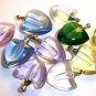 10 Beautiful assorted crystal hearts with vials for scents